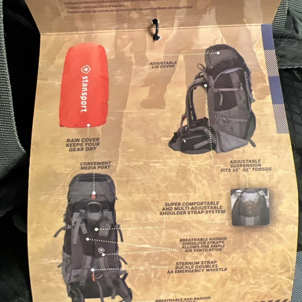 Stansport Backpack SUMMIT 70+10L‎ Frame Pack Adjustable Suspension NWT